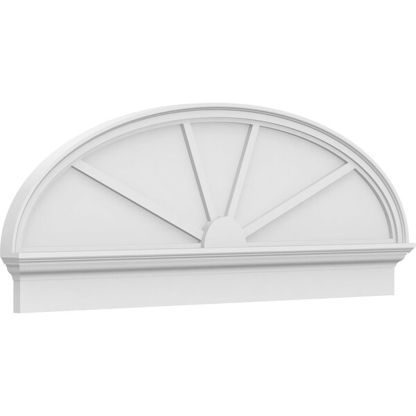 Ekena Millwork Elliptical 4 Spoke Architectural Grade PVC Combination Pediment, 58"W x 21-3/8"H x 2-3/4"P PEDPC058X215ELL04 - main